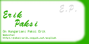 erik paksi business card